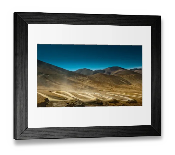 Framed Print : Zig zag road over mountain range Framed Print : Zig zag road over mountain range