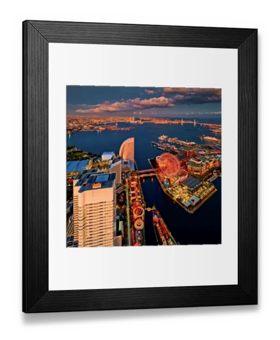 Framed Print : Yokohama bay in evening, square Framed Print : Yokohama bay in evening, square