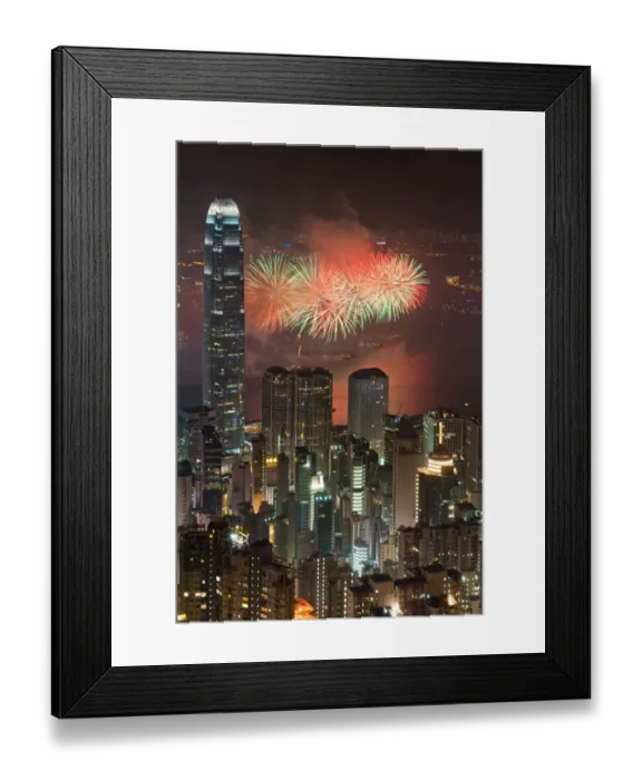 Framed Print : Fireworks in Hong Kong