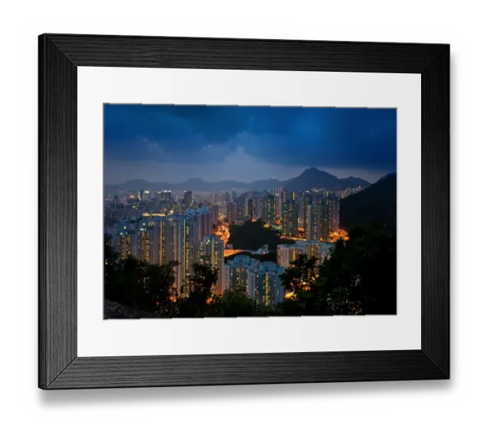 Framed Print : High density of residential area in hongkong Framed Print : High density of residential area in hongkong