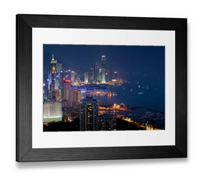 Framed Print : Cityscape at night, Hong Kong Framed Print : Cityscape at night, Hong Kong