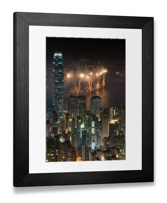 Framed Print : Fireworks over victoria bay Framed Print : Fireworks over victoria bay