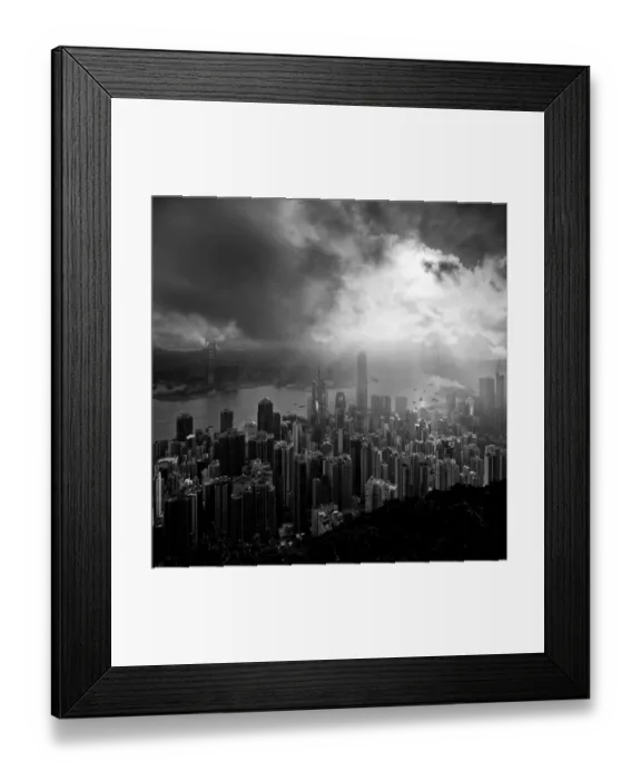 Framed Print : View of victoria bay with sunshine through clouds Framed Print : View of victoria bay with sunshine through clouds
