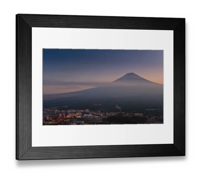 Framed Print : View of Mt. Fujiyama at night