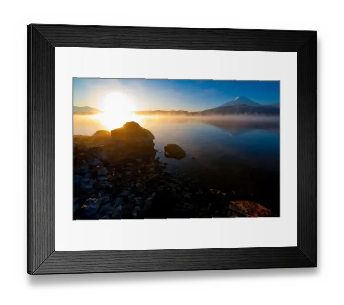 Framed Print : Mt. Fujiyama with sunrise and reflection Framed Print : Mt. Fujiyama with sunrise and reflection
