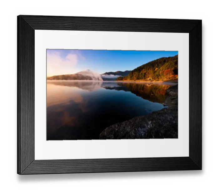 Framed Print : Kawaguchi lake with mt. Fujiyama