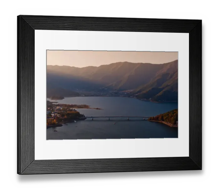 Framed Print : Kawaguchi lake in evening