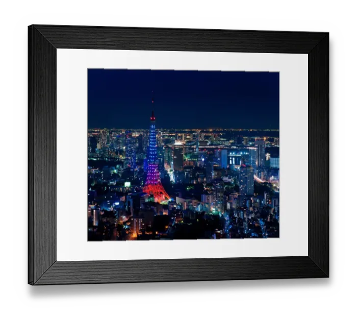 Framed Print : Tokyo tower with different lighting color Framed Print : Tokyo tower with different lighting color