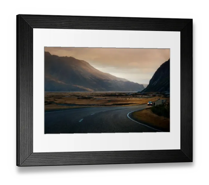Framed Print : Mount cook country side road at sunset Framed Print : Mount cook country side road at sunset