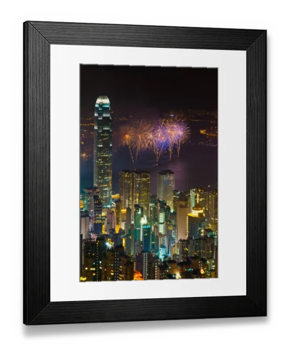 Framed Print : Hongkong national fireworks