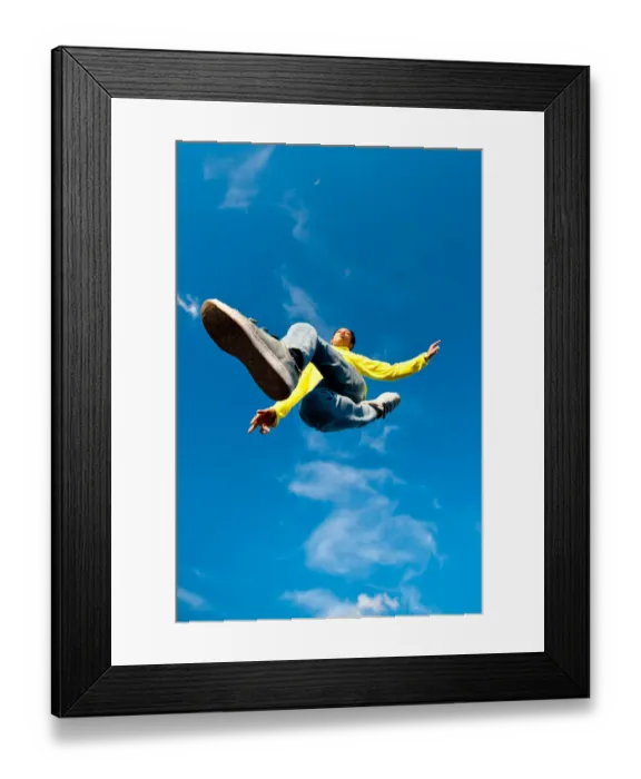 Framed Print : Man jump over in sky Framed Print : Man jump over in sky