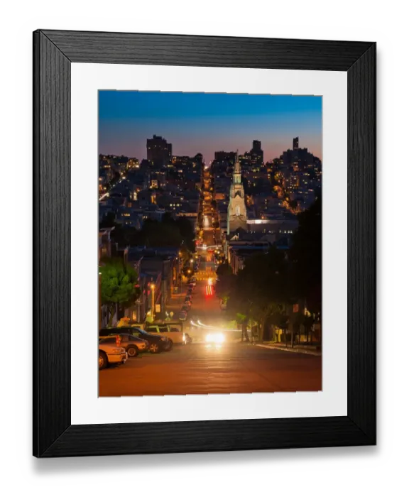Framed Print : Down hill road in Sanfrancisco Framed Print : Down hill road in Sanfrancisco