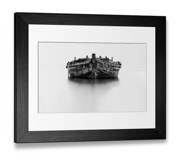 Framed Print : Wreck ship in black and white Framed Print : Wreck ship in black and white