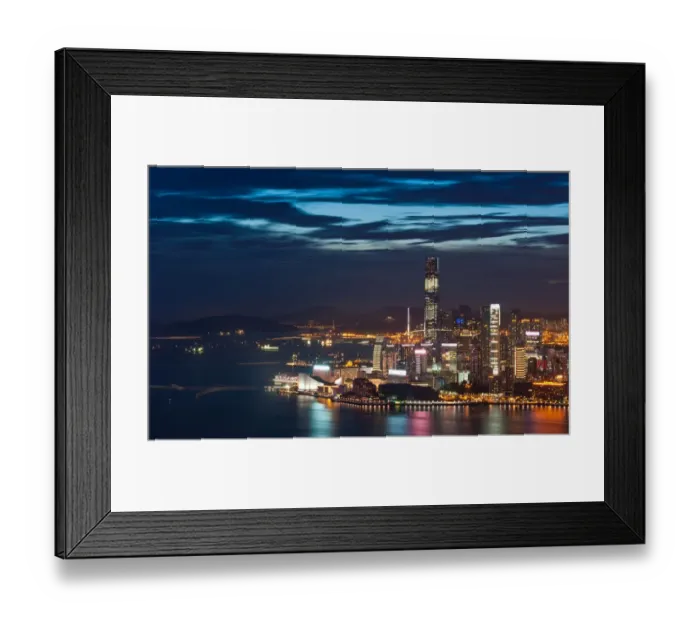 Framed Print : Tsim Sha Tsui waterfront promenade at night Framed Print : Tsim Sha Tsui waterfront promenade at night