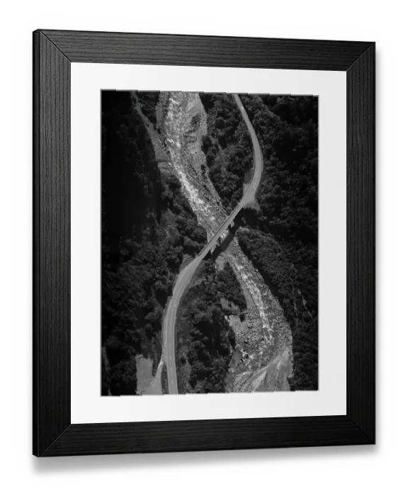 Framed Print : Aerial view of river and bridge Framed Print : Aerial view of river and bridge