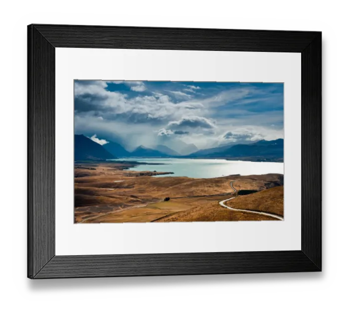 Framed Print : Lake Tekapo with rain cloud from mt. John Framed Print : Lake Tekapo with rain cloud from mt. John