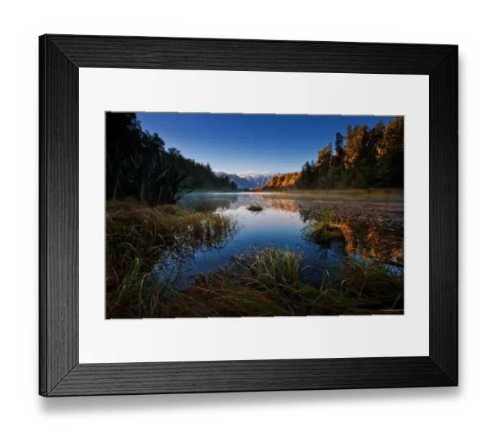 Framed Print : Matheson lake with grass as foreground Framed Print : Matheson lake with grass as foreground