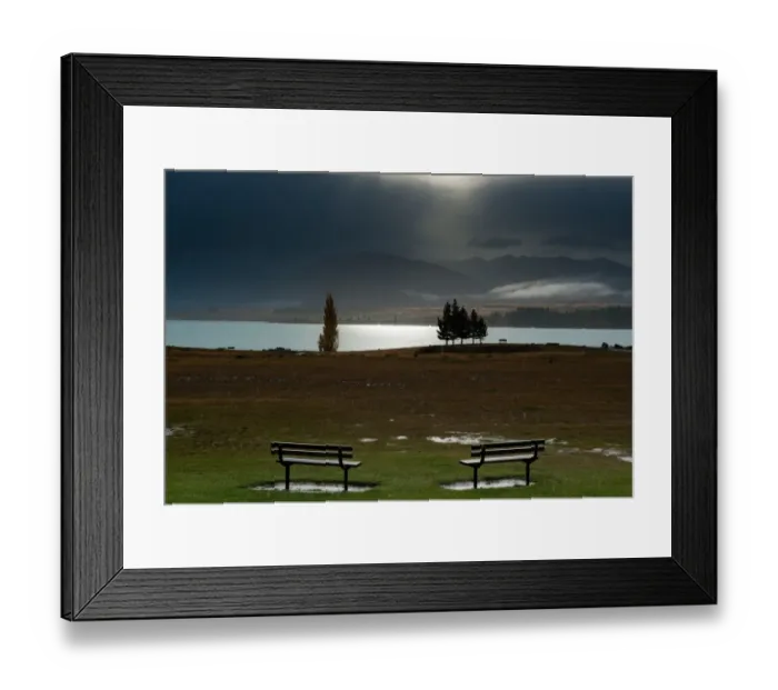 Framed Print : Raining at lake tekapo