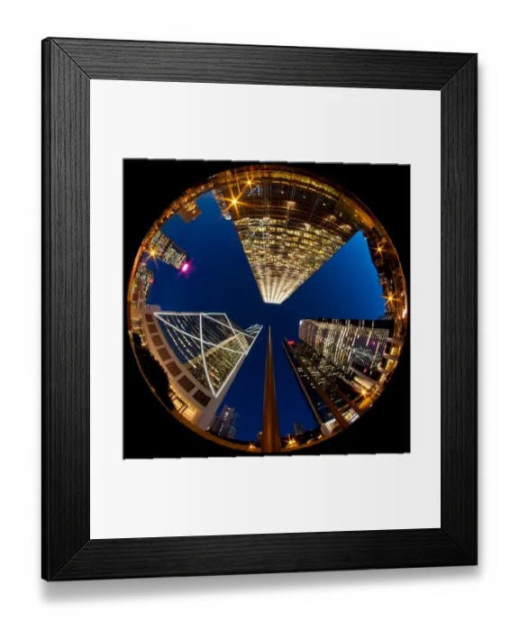 Framed Print : City of hongkong in circular fisheye Framed Print : City of hongkong in circular fisheye