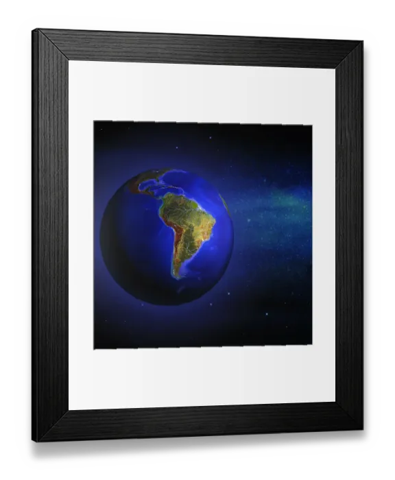 Framed Print : Globe South America Prominent Framed Print : Globe South America Prominent