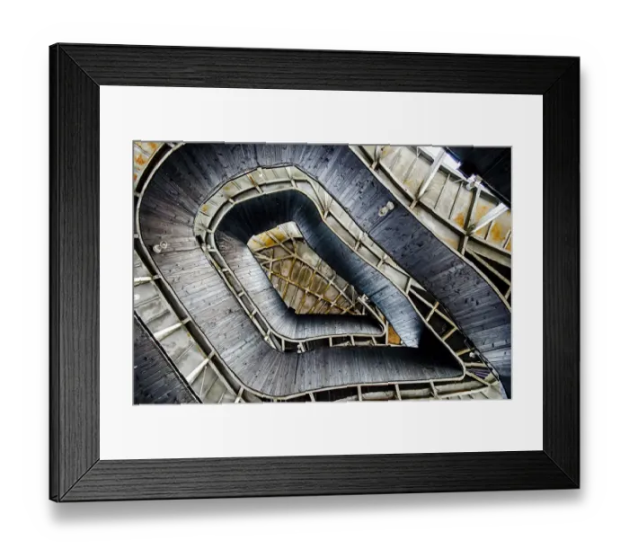 Framed Print : The wooden spiral stairway to the top Framed Print : The wooden spiral stairway to the top