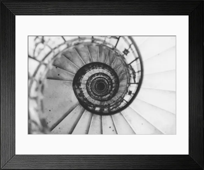 Framed Print : Directly above shot of spiral staircase in St. Stephens Basilica