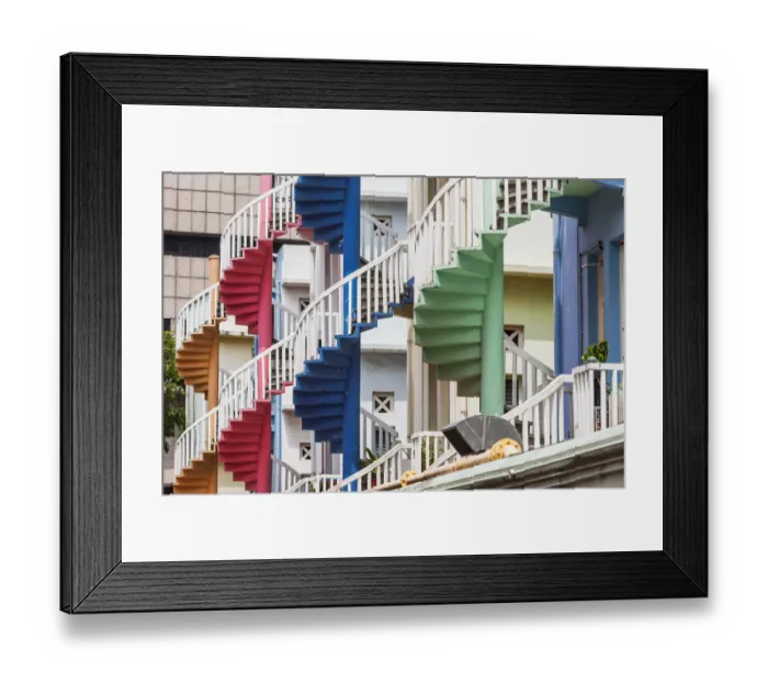 Framed Print : Typical stairs near Bugis Street Market