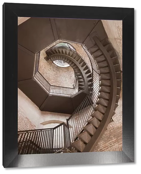 Spiral staircase in Lamberti Tower, Verona Italy