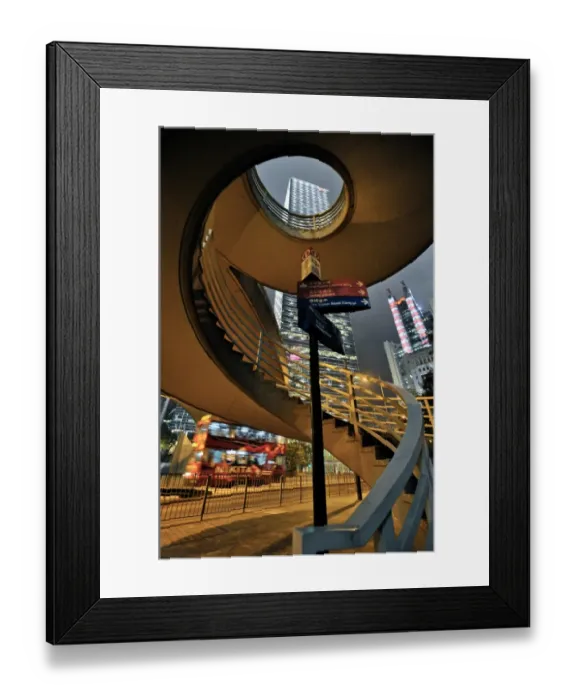 Framed Print : Hong Kong stairway at night Framed Print : Hong Kong stairway at night