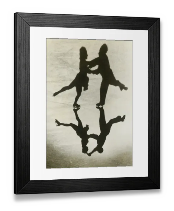Framed Print : Silhouette of couple ice skating Framed Print : Silhouette of couple ice skating