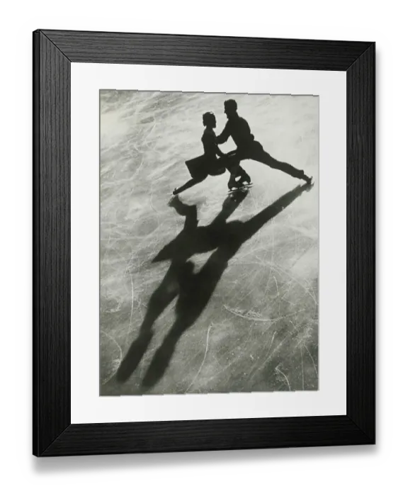 Framed Print : Silhouette of couple ice skating Framed Print : Silhouette of couple ice skating