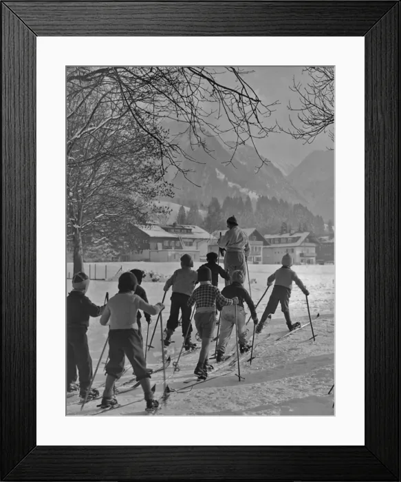 Framed Print : Skiing Lesson Framed Print : Skiing Lesson