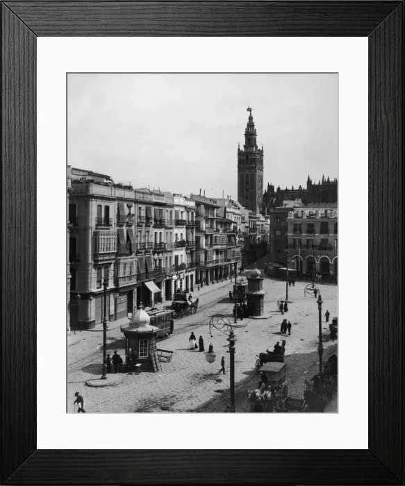 Framed Print : Seville. A square in Seville, with the cathedral Framed Print : Seville. A square in Seville, with the cathedral