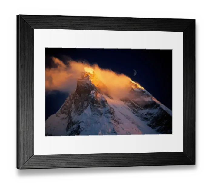 Framed Print : Pakistan, Northern Areas, Baltistan, Masherbrum Peak, sunset Framed Print : Pakistan, Northern Areas, Baltistan, Masherbrum Peak, sunset