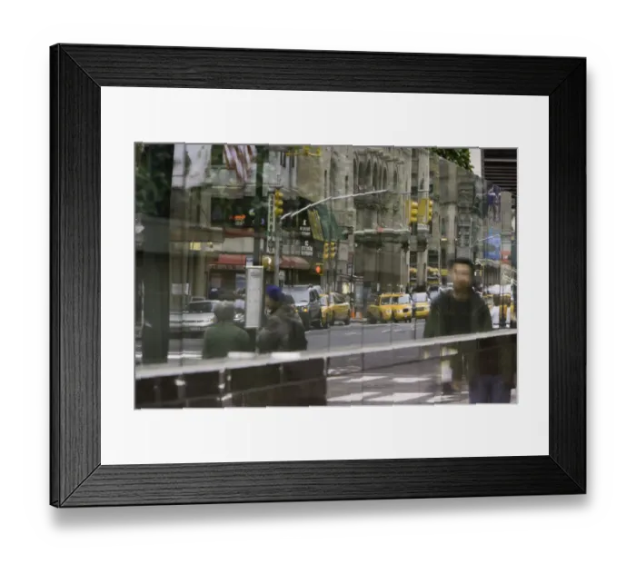 Framed Print : USA, New York, New York City, reflecting street scene Framed Print : USA, New York, New York City, reflecting street scene