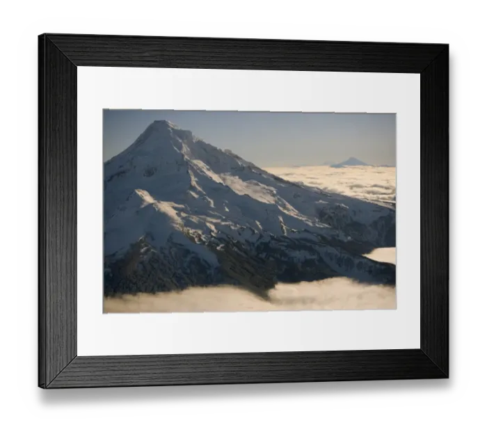 Framed Print : USA, Oregon, Cascade Range, Mt Hood with Three Sisters in distance Framed Print : USA, Oregon, Cascade Range, Mt Hood with Three Sisters in distance