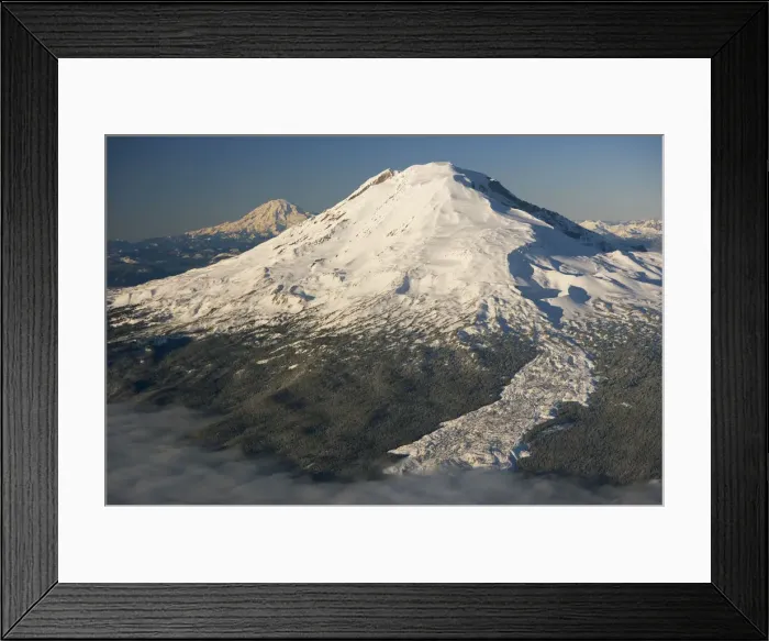 Framed Print : USA, Washington, Cascade Range, Mt Adams with Mt Rainier in distance Framed Print : USA, Washington, Cascade Range, Mt Adams with Mt Rainier in distance