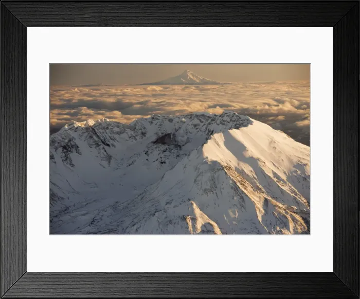 Framed Print : USA, Washington, Cascade Range, Mt St Helens with Mt Hood in distance Framed Print : USA, Washington, Cascade Range, Mt St Helens with Mt Hood in distance