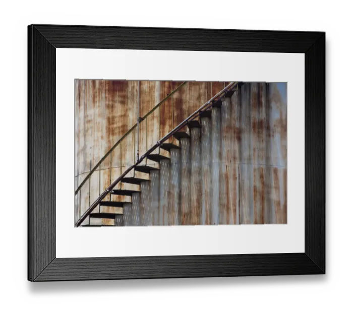 Framed Print : Staircase on a rusting iron structure, Puerto Rico Framed Print : Staircase on a rusting iron structure, Puerto Rico
