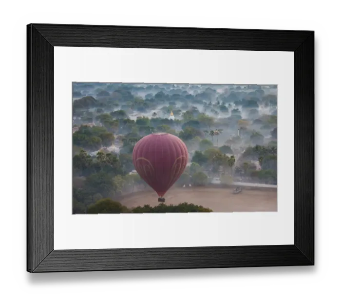 Framed Print : Hot-air balloon, Bagan, Myanmar Framed Print : Hot-air balloon, Bagan, Myanmar