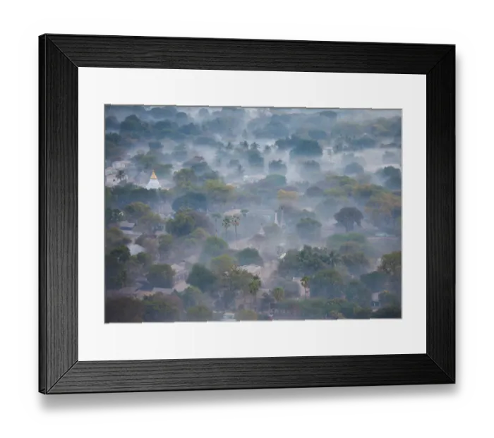 Framed Print : Aerial view of Bagan, the plain of pagodas in Myanmar Framed Print : Aerial view of Bagan, the plain of pagodas in Myanmar