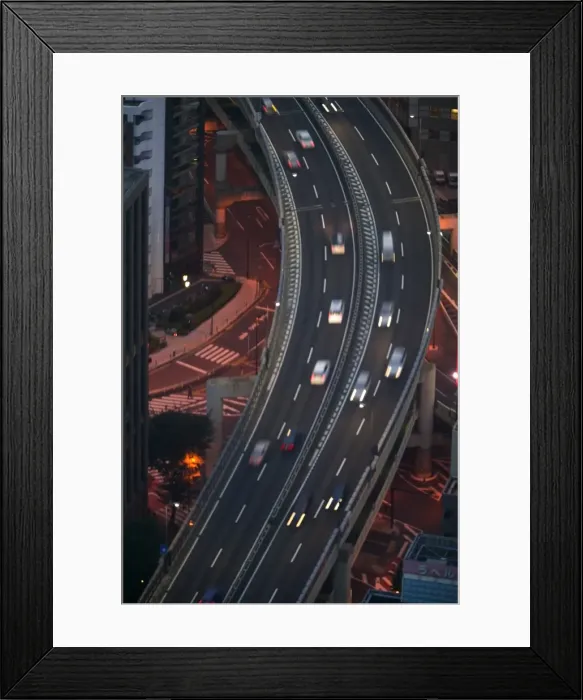 Framed Print : Freeway, Tokyo, Honshu, Japan, aerial view Framed Print : Freeway, Tokyo, Honshu, Japan, aerial view