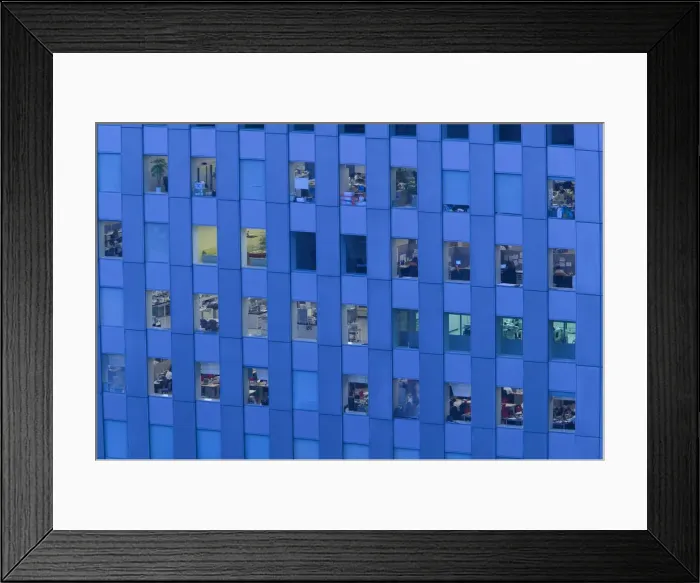 Framed Print : Office building detail, Shinjuku, Tokyo, Honshu, Japan