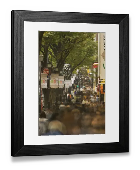 Framed Print : Shoppers, Tokyo, Honshu, Japan, elevated view Framed Print : Shoppers, Tokyo, Honshu, Japan, elevated view