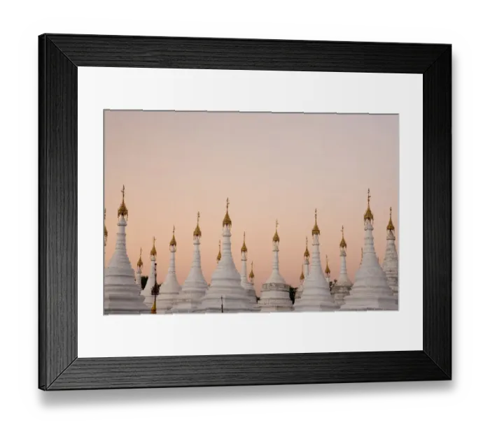 Framed Print : White stupas at Kuthodaw Pagoda, Mandalay, Myanmar Framed Print : White stupas at Kuthodaw Pagoda, Mandalay, Myanmar