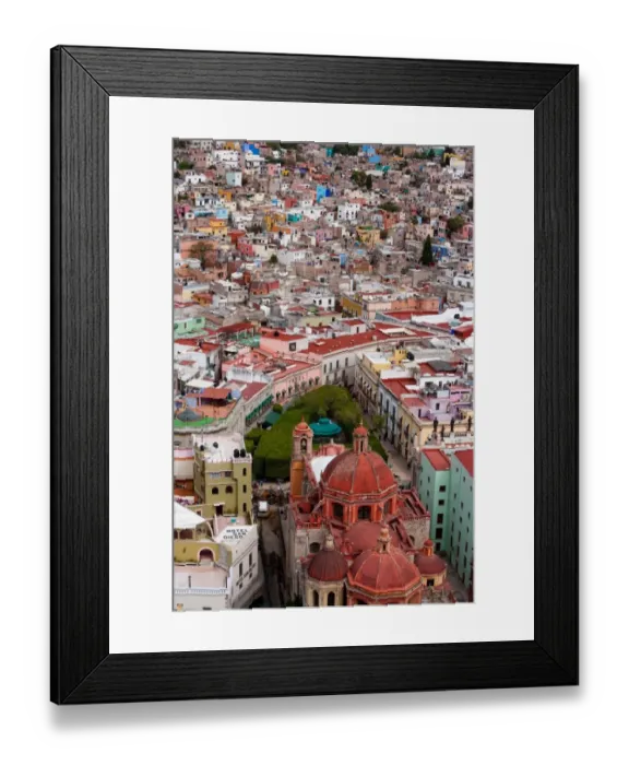 Framed Print : Elevated view over the city of Guanajuato in Mexico Framed Print : Elevated view over the city of Guanajuato in Mexico