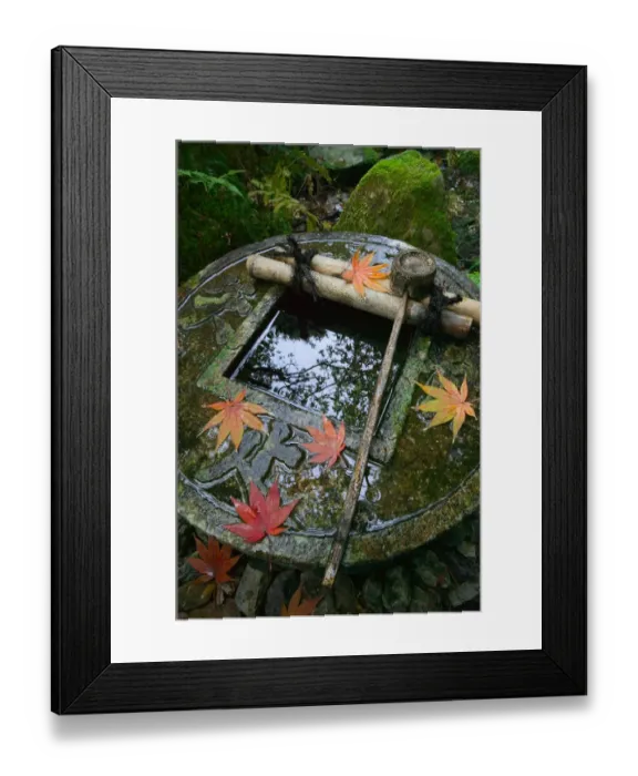 Framed Print : Ablution basin at temple, Kyoto, Honshu, Japan Framed Print : Ablution basin at temple, Kyoto, Honshu, Japan