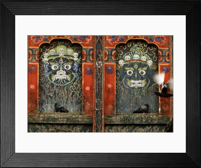 Framed Print : Bhutan, Punakha Valley, Punakha Dzong, pigeons on monastery wall Framed Print : Bhutan, Punakha Valley, Punakha Dzong, pigeons on monastery wall