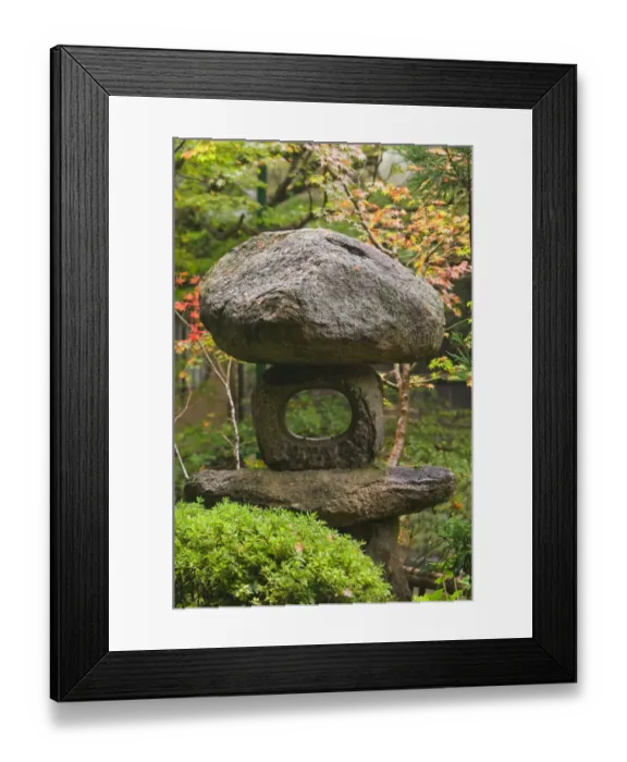 Framed Print : Stone lantern in garden, Kyoto, Honshu, Japan Framed Print : Stone lantern in garden, Kyoto, Honshu, Japan
