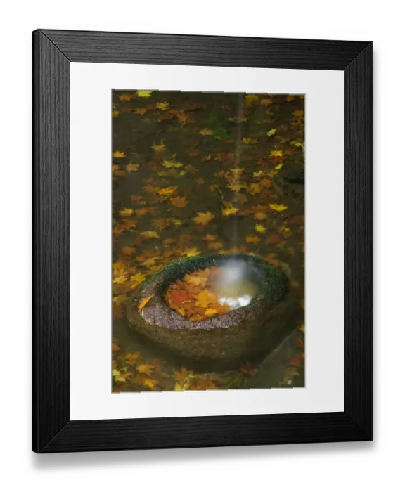 Framed Print : Water feature in garden, Kyoto, Honshu, Japan, elevated view Framed Print : Water feature in garden, Kyoto, Honshu, Japan, elevated view
